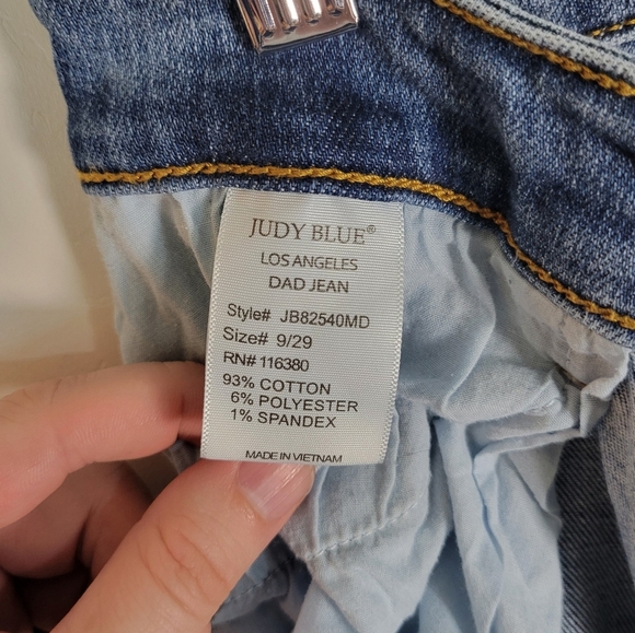 Judy Blue Dad Jeans Size 9/29 Extra Back Pocket Relaxed Fit High Rise - Picture 6 of 10